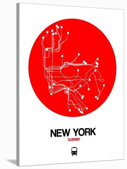 New York Red Subway Map-NaxArt-Stretched Canvas