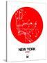 New York Red Subway Map-NaxArt-Stretched Canvas
