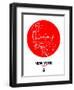 New York Red Subway Map-NaxArt-Framed Art Print