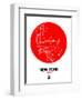 New York Red Subway Map-NaxArt-Framed Art Print