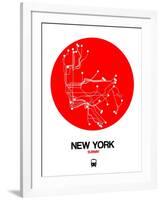 New York Red Subway Map-NaxArt-Framed Art Print