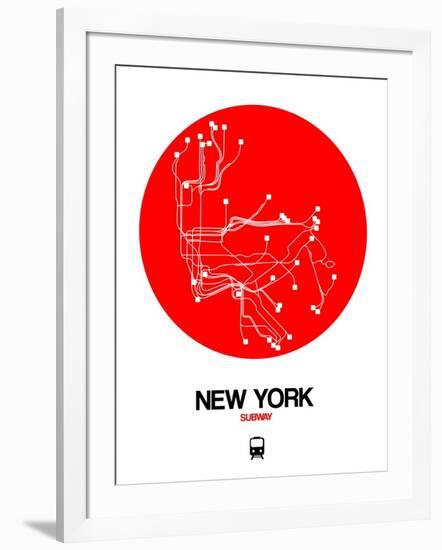 New York Red Subway Map-NaxArt-Framed Art Print