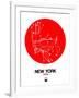 New York Red Subway Map-NaxArt-Framed Art Print