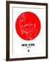 New York Red Subway Map-NaxArt-Framed Art Print