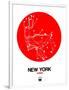 New York Red Subway Map-NaxArt-Framed Art Print