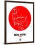 New York Red Subway Map-NaxArt-Framed Art Print