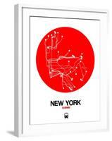 New York Red Subway Map-NaxArt-Framed Art Print