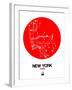 New York Red Subway Map-NaxArt-Framed Art Print