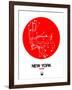 New York Red Subway Map-NaxArt-Framed Art Print