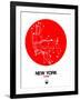 New York Red Subway Map-NaxArt-Framed Art Print