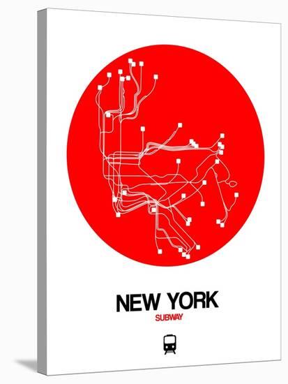 New York Red Subway Map-NaxArt-Stretched Canvas