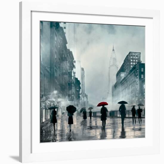 New York Red Umbrella-Robert Canady-Framed Giclee Print