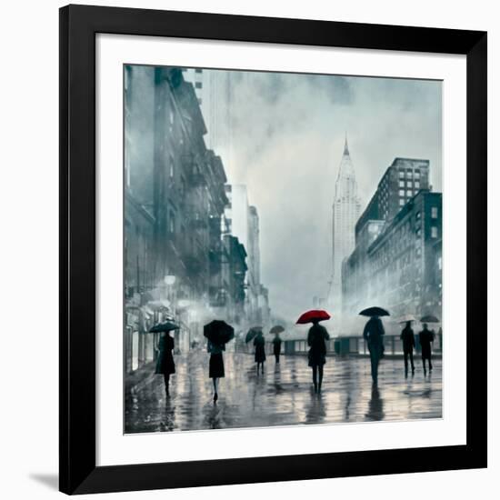 New York Red Umbrella-Robert Canady-Framed Giclee Print