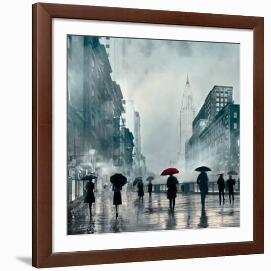 New York Red Umbrella-Robert Canady-Framed Giclee Print