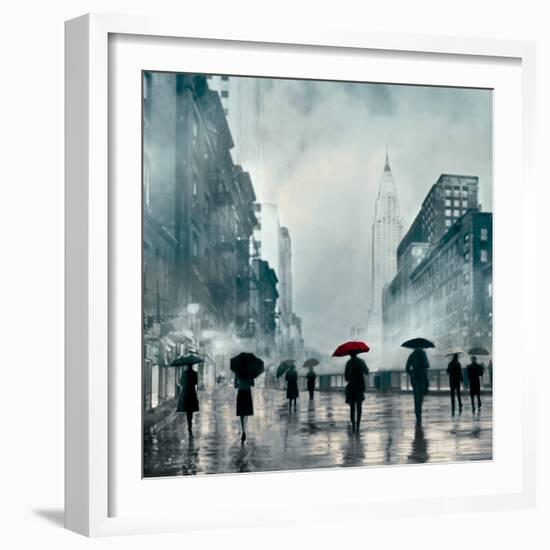 New York Red Umbrella-Robert Canady-Framed Giclee Print