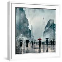 New York Red Umbrella-Robert Canady-Framed Giclee Print