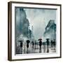 New York Red Umbrella-Robert Canady-Framed Giclee Print