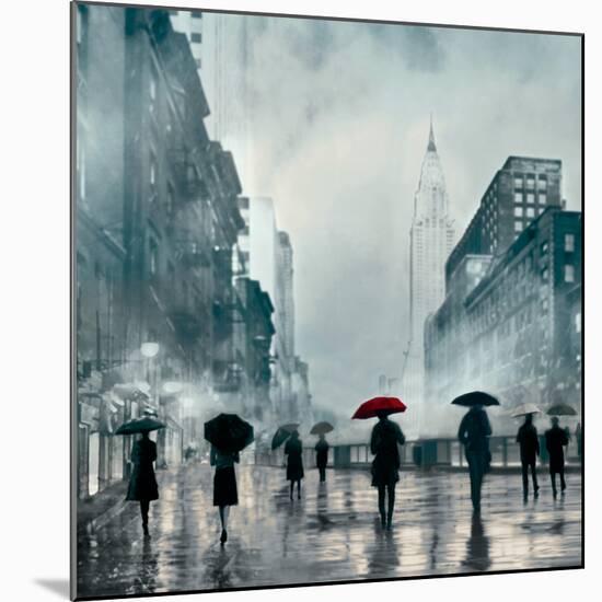 New York Red Umbrella-Robert Canady-Mounted Giclee Print