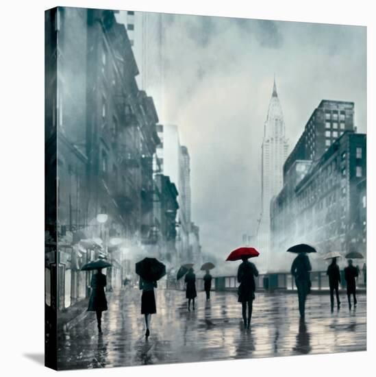 New York Red Umbrella-Robert Canady-Stretched Canvas