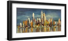 New York, riflessi del mattino-Luigi Florio-Framed Giclee Print