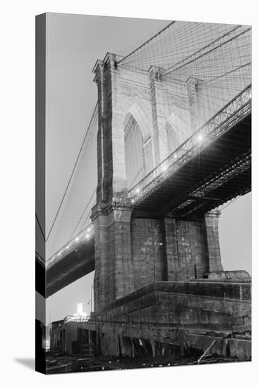 New York's Brooklyn Bridge at Night-Philip Gendreau-Stretched Canvas