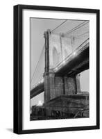 New York's Brooklyn Bridge at Night-Philip Gendreau-Framed Premium Photographic Print