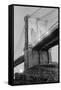 New York's Brooklyn Bridge at Night-Philip Gendreau-Framed Stretched Canvas