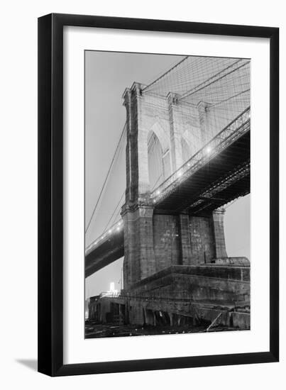 New York's Brooklyn Bridge at Night-Philip Gendreau-Framed Photographic Print