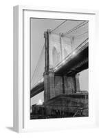 New York's Brooklyn Bridge at Night-Philip Gendreau-Framed Photographic Print