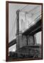 New York's Brooklyn Bridge at Night-Philip Gendreau-Framed Photographic Print