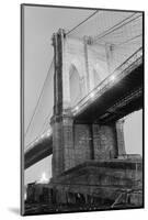 New York's Brooklyn Bridge at Night-Philip Gendreau-Mounted Photographic Print