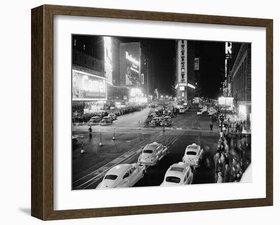 New York's Times Square at 45th St.-null-Framed Premium Photographic Print