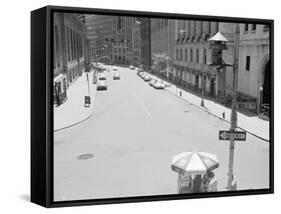 New York's Wall Street is Deserted-null-Framed Stretched Canvas