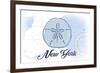 New York - Sand Dollar - Blue - Coastal Icon-Lantern Press-Framed Premium Giclee Print