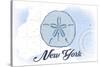 New York - Sand Dollar - Blue - Coastal Icon-Lantern Press-Stretched Canvas