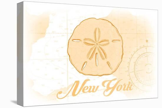 New York - Sand Dollar - Yellow - Coastal Icon-Lantern Press-Stretched Canvas