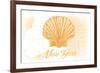 New York - Scallop Shell - Yellow - Coastal Icon-Lantern Press-Framed Art Print