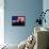 New York Silhouette against the Background of the American Flag-STori-Framed Stretched Canvas displayed on a wall