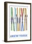 New York, Skis in the Snow-Lantern Press-Framed Art Print