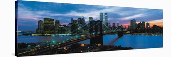 New York Skyline at Night-null-Stretched Canvas