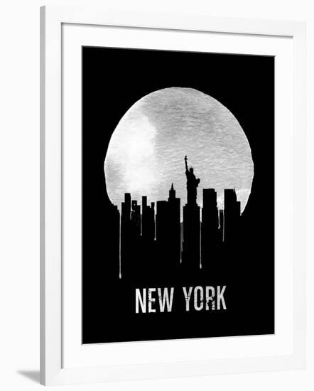 New York Skyline Black-null-Framed Art Print