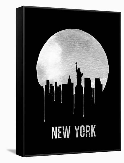 New York Skyline Black-null-Framed Stretched Canvas