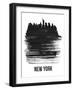 New York Skyline Brush Stroke - Black-NaxArt-Framed Art Print