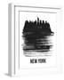 New York Skyline Brush Stroke - Black-NaxArt-Framed Art Print
