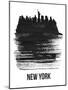 New York Skyline Brush Stroke - Black-NaxArt-Mounted Art Print