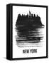 New York Skyline Brush Stroke - Black-NaxArt-Framed Stretched Canvas