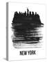 New York Skyline Brush Stroke - Black-NaxArt-Stretched Canvas