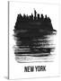 New York Skyline Brush Stroke - Black-NaxArt-Stretched Canvas