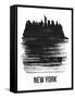 New York Skyline Brush Stroke - Black-NaxArt-Framed Stretched Canvas
