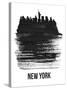 New York Skyline Brush Stroke - Black-NaxArt-Stretched Canvas